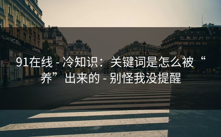 91在线 - 冷知识：关键词是怎么被“养”出来的 - 别怪我没提醒