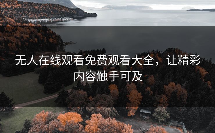 无人在线观看免费观看大全，让精彩内容触手可及